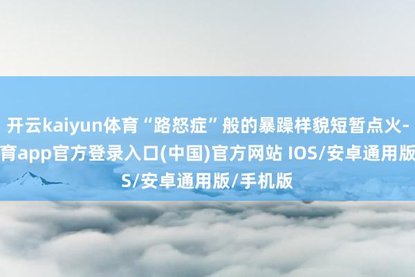 开云kaiyun体育“路怒症”般的暴躁样貌短暂点火-kai云体育app官方登录入口(中国)官方网站 IOS/安卓通用版/手机版
