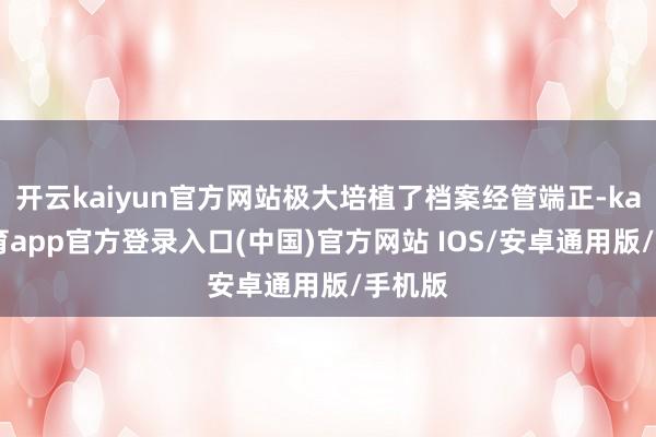 开云kaiyun官方网站极大培植了档案经管端正-kai云体育app官方登录入口(中国)官方网站 IOS/安卓通用版/手机版